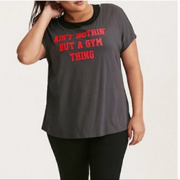 NWT Torrid Grey Ain’t Nothing but a gym thing Workout Tee Size 3X - Picture 10 of 10